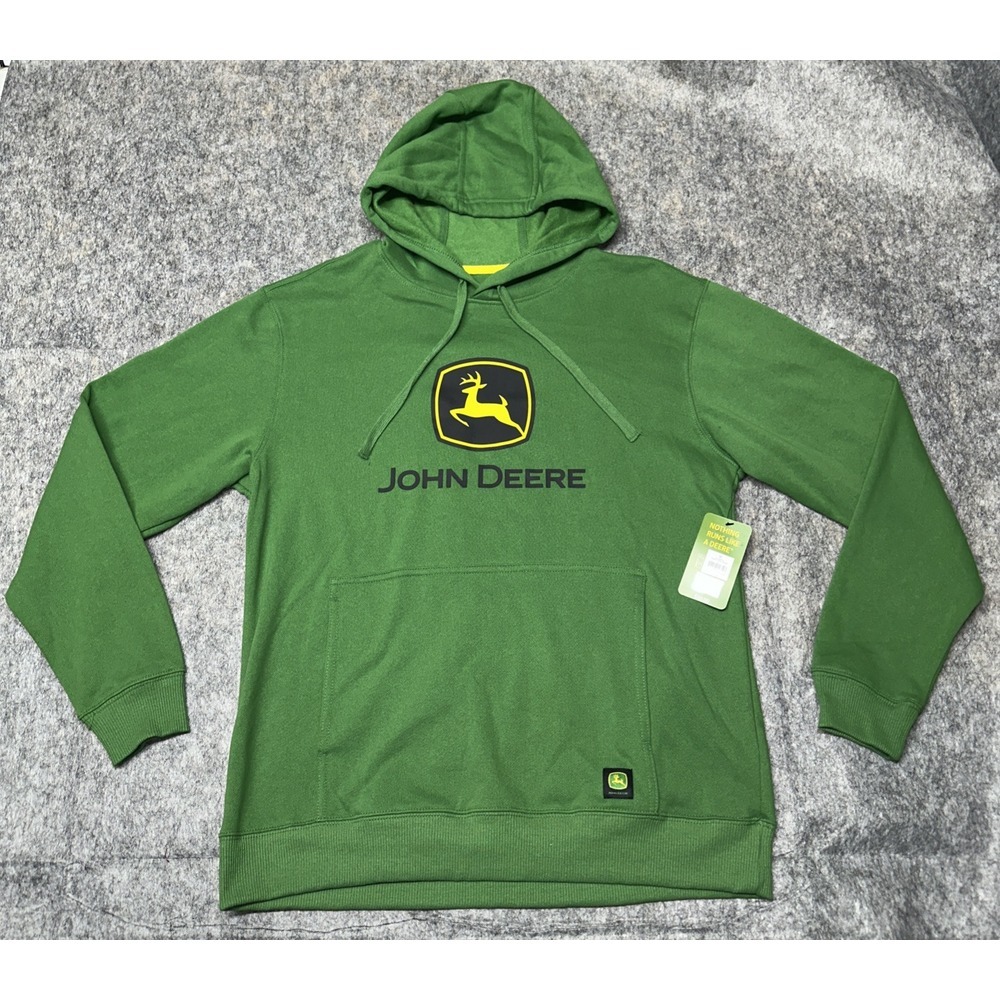 JOHN DEERE Tractor Hoodie Hooded Sweatshirt Green‎ (Size M) -NWT- (2W-3)